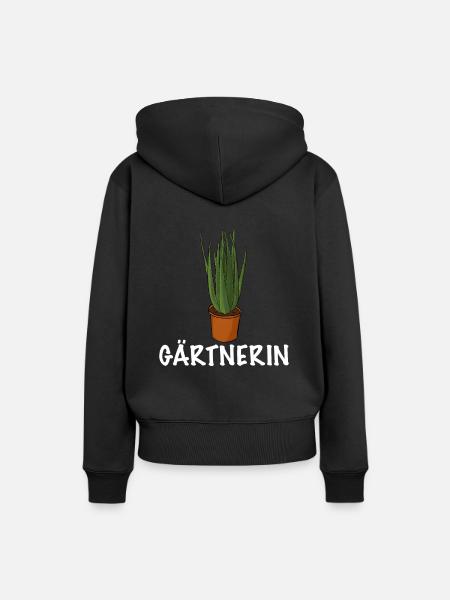 Gärtnerin Topfpflanze - Frauen Premium Bio Hoodie - Schwarz