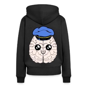 Profession du cerveau Emploi Zone de travail Intelligence cérébrale - Sweat à capuche Premium bio Femme - noir - Dos - Julia (174cm)