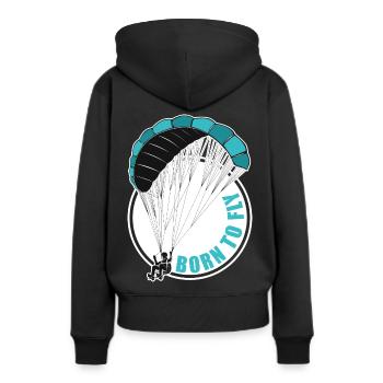 Parapente Parapente Parapente - Sweat à capuche Premium bio Femme - noir - Dos - Julia (174cm)