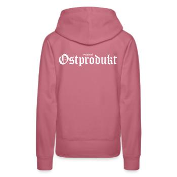 Original Ostprodukt - Geboren in der DDR - Frauen Premium Bio Hoodie - Malve - Hinten - Isabella (175cm)