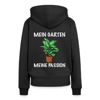 Gärtnerin Pflanzen Passion - Frauen Premium Bio Hoodie - Schwarz - Hinten - Julia (174cm)
