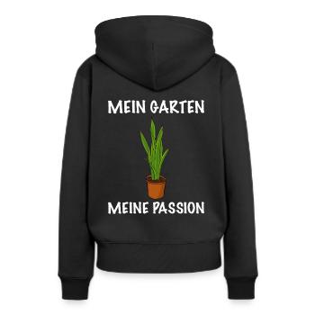 Gärtnerin Pflanzen Passion - Frauen Premium Bio Hoodie - Schwarz - Hinten - Julia (174cm)