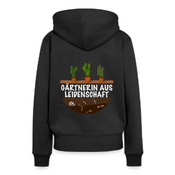 Gärtnerin - Frauen Premium Bio Hoodie - Schwarz - Hinten - Julia (174cm)