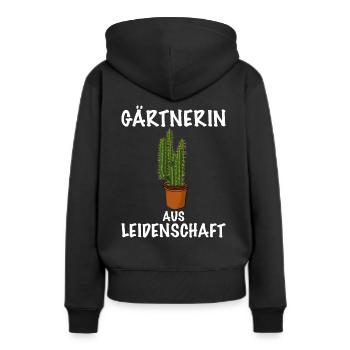 Gärtnerin - Frauen Premium Bio Hoodie - Schwarz - Hinten - Julia (174cm)