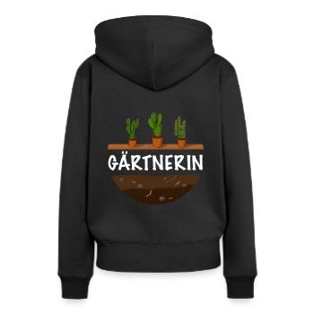 Gärtnerin - Frauen Premium Bio Hoodie - Schwarz - Hinten - Julia (174cm)
