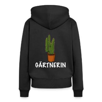 Gärtnerin Shirt - Frauen Premium Bio Hoodie - Schwarz - Hinten - Julia (174cm)