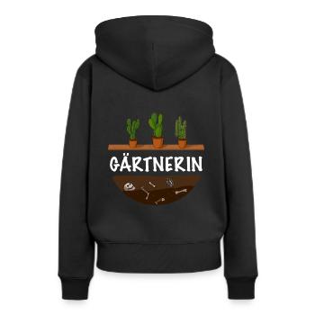 Gärtnerin - Frauen Premium Bio Hoodie - Schwarz - Hinten - Julia (174cm)