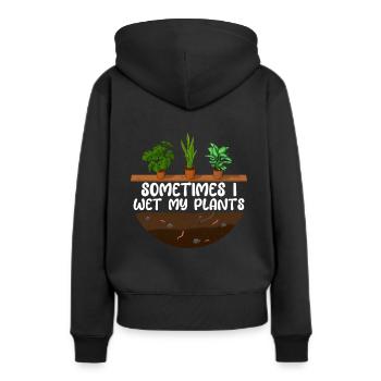 Parfois, je mouille mes plantes - Sweat à capuche Premium bio Femme - noir - Dos - Julia (174cm)