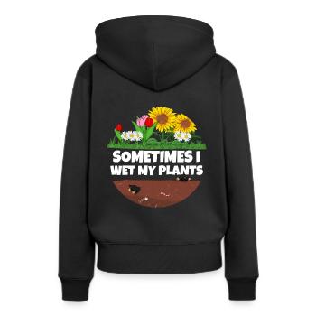 Parfois, je mouille mes plantes - Sweat à capuche Premium bio Femme - noir - Dos - Julia (174cm)