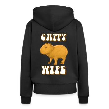 Capybara Capy wife - Women’s Premium Organic Hoodie - black - Back - Julia (174cm)