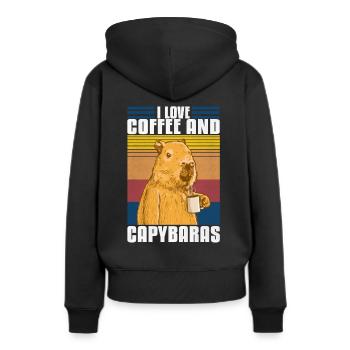 Capybara Meme - Frauen Premium Bio Hoodie - Schwarz - Hinten - Julia (174cm)