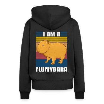 Capybara moelleux - Sweat à capuche Premium bio Femme - noir - Dos - Julia (174cm)