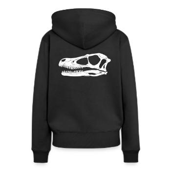 Fossile de Velociraptor - Sweat à capuche Premium bio Femme - noir - Dos - Julia (174cm)