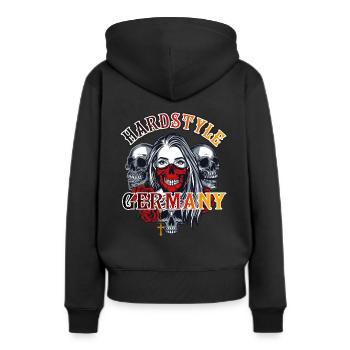 Hardstyle Germany - Girl with skulls - Women’s Premium Organic Hoodie - black - Back - Julia (174cm)