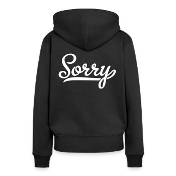 Désolé - Sweat à capuche Premium bio Femme - noir - Dos - Julia (174cm)