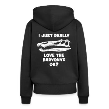Tête fossile de Baryonyx - Sweat à capuche Premium bio Femme - noir - Dos - Julia (174cm)