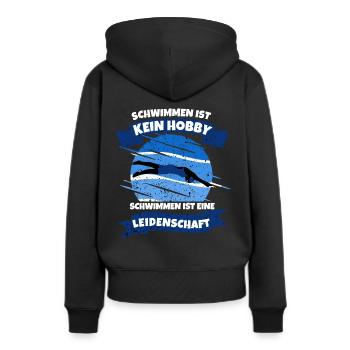 Schwimmerin Schwimmen - Frauen Premium Bio Hoodie - Schwarz - Hinten - Julia (174cm)