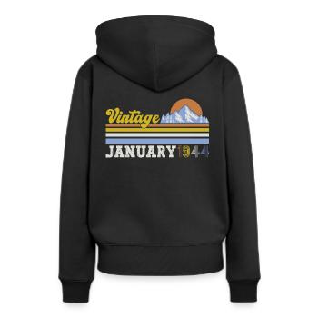 80th Birthday Men's Vintage January Vintage 1944 - Women’s Premium Organic Hoodie - black - Back - Julia (174cm)