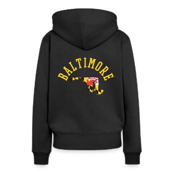 Baltimore Usa Flagge Patriot Stolzes Heimatland - Frauen Premium Bio Hoodie - Schwarz - Hinten - Julia (174cm)