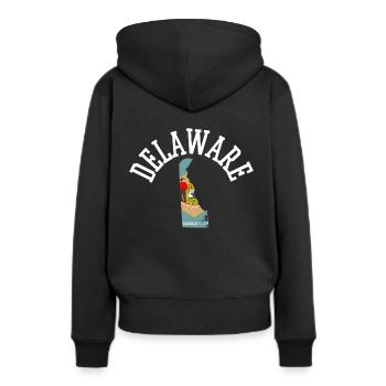 Delaware Usa Patriot Flagge Stolzes Heimatland - Frauen Premium Bio Hoodie - Schwarz - Hinten - Julia (174cm)