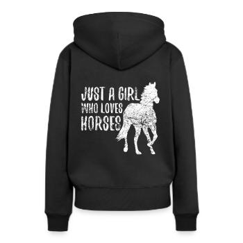 Fan de chevaux de course de chevaux design équestre - Sweat à capuche Premium bio Femme - noir - Dos - Julia (174cm)