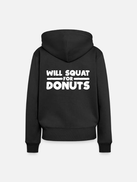Donut-Squat-Heiterkeit trifft auf - Frauen Premium Bio Hoodie - Schwarz
