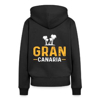 Découvrez la beauté des îles Canaries - Sweat à capuche Premium bio Femme - noir - Dos - Julia (174cm)