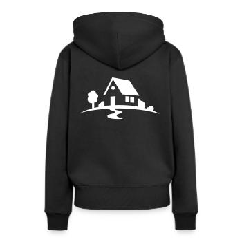 maison - Sweat à capuche Premium bio Femme - noir - Dos - Julia (174cm)