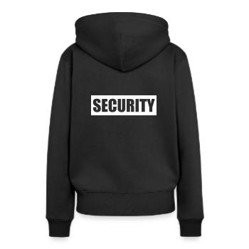 Videur de service de sécurité service de sécurité - Sweat à capuche Premium bio Femme - noir - Dos - Julia (174cm)
