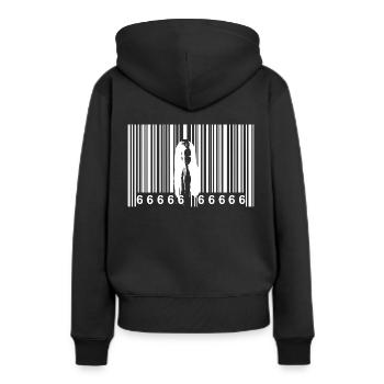 Code à barres d'horreur - Sweat à capuche Premium bio Femme - noir - Dos - Julia (174cm)