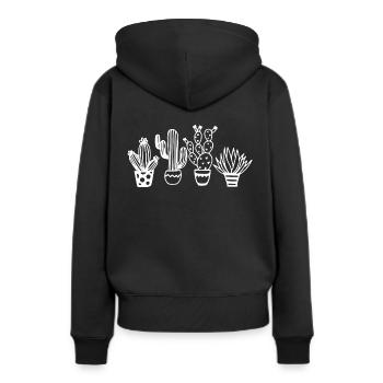 Amateurs de cactus - Nature - Durable - Cactus - Sweat à capuche Premium bio Femme - noir - Dos - Julia (174cm)