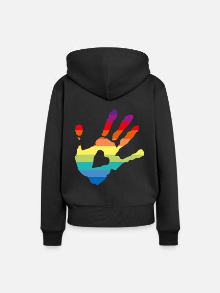 pride - pace - Frauen Premium Bio Hoodie - Schwarz