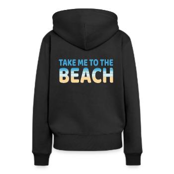 Strand - Frauen Premium Bio Hoodie - Schwarz - Hinten - Julia (174cm)