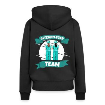 Altenpfleger team - Frauen Premium Bio Hoodie - Schwarz - Hinten - Julia (174cm)