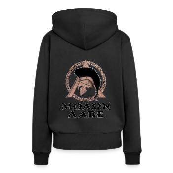 Molon Labe - Frauen Premium Bio Hoodie - Schwarz - Hinten - Julia (174cm)