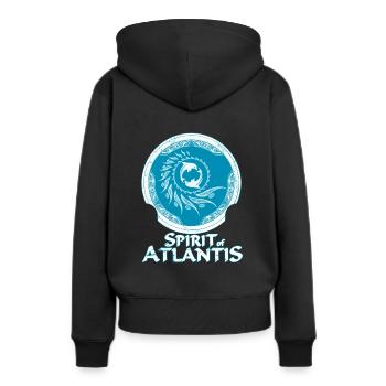 Dauphins - Sweat à capuche Premium bio Femme - noir - Dos - Julia (174cm)
