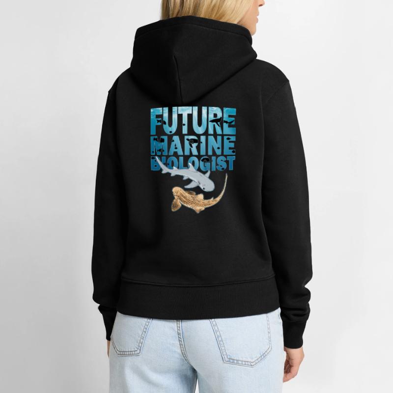 Requin léopard Requin de récif à pointe blanche Sweat à capuche Premium bio Femme