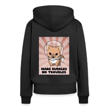 Make Bubbles No Troubles - Women’s Premium Organic Hoodie - black - Back - Julia (174cm)