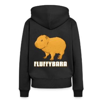 Capybara moelleux - Sweat à capuche Premium bio Femme - noir - Dos - Julia (174cm)