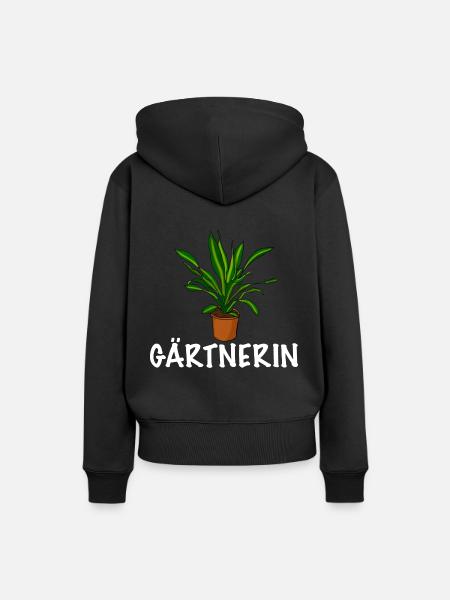 Gärtnerin Topfpflanze - Frauen Premium Bio Hoodie - Schwarz