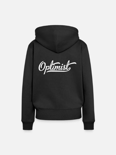 Optimist - Frauen Premium Bio Hoodie - Schwarz