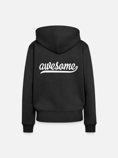 awesome - Frauen Premium Bio Hoodie - Schwarz