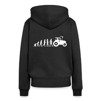 Tracteur - Evolution - Trekker - Agriculteur - Sweat à capuche Premium bio Femme - noir - Dos - Julia (174cm)