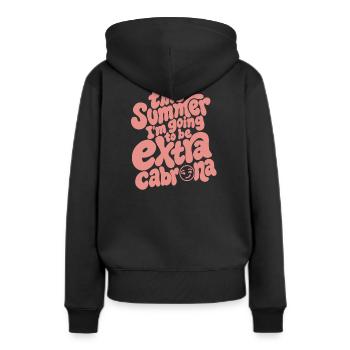 Diesen Sommer... - Frauen Premium Bio Hoodie - Schwarz - Hinten - Julia (174cm)