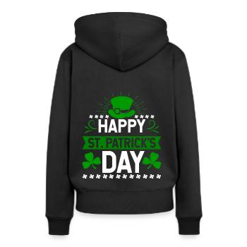 Happy St. Patrick's Day Feiertag Irland Geschenk - Frauen Premium Bio Hoodie - Schwarz - Hinten - Julia (174cm)