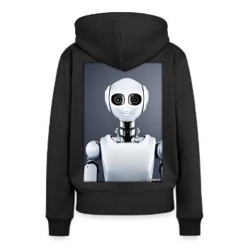 Robot Future Technology Science Android - Sweat à capuche Premium bio Femme - noir - Dos - Julia (174cm)
