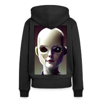 Robot Future Technology Science Android - Sweat à capuche Premium bio Femme - noir - Dos - Julia (174cm)