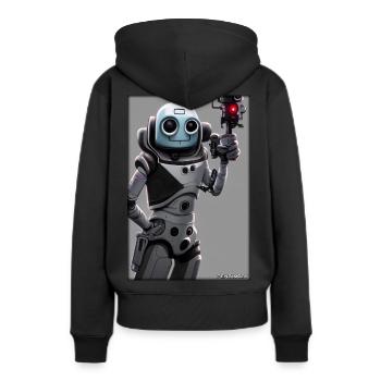 Robot Future Technology Science Android - Sweat à capuche Premium bio Femme - noir - Dos - Julia (174cm)