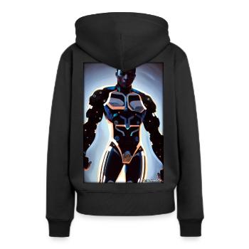 Cyborg Man Future Sci-Fi Machine Technology - Sweat à capuche Premium bio Femme - noir - Dos - Julia (174cm)