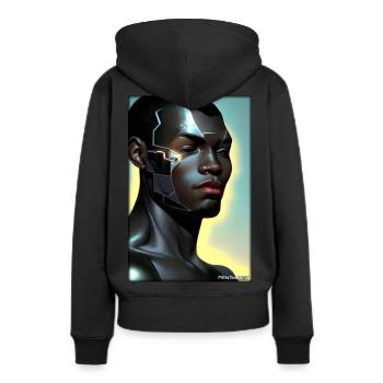 Cyborg Man Future Sci-Fi Machine Technology - Sweat à capuche Premium bio Femme - noir - Dos - Julia (174cm)